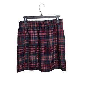 J Crew Plaid Wool Blend Elastic High Waist Mini Skirt Pull-on Size 6 Small